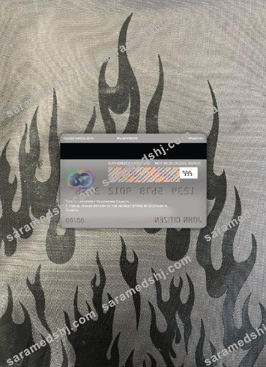 Canada Scotiabank master debit card photolook back